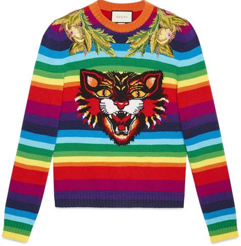 gucci striped wool intarsia sweater